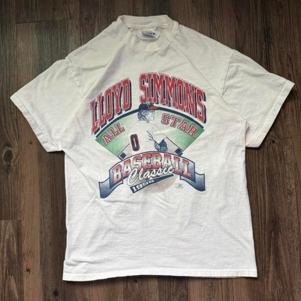 Vintage Lloyd Simmons Baseball Classic All Star 1998 Hanes Beefy T Shirt